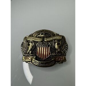 Vintage 1987 The Great American Buckle Co. United States Constitution 200th Belt